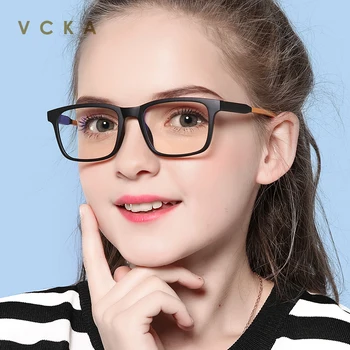 

VCKA Kids Blue Light Blocking Glasses TR90 Anti Eye Strain Headache Computer Gaming UV400 protection for 7-12 Years Children