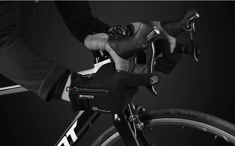 ROCKBROS-30 градусов водонепроницаемые ветрозащитные велосипедные перчатки для катания на лыжах с сенсорным экраном зимние термальные противоскользящие MTB перчатки для мотоцикла