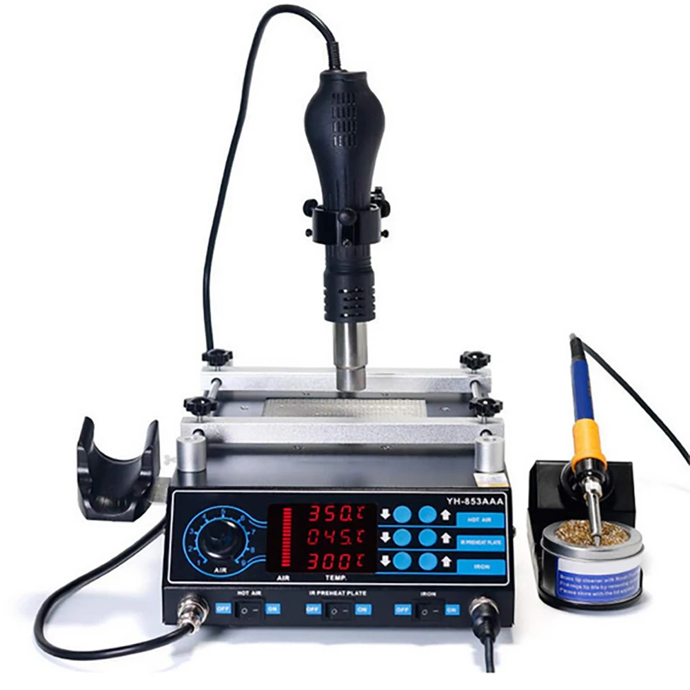 

220V 3 In 1 Preheating Station Infrared BGA Rework Soldering Station Hot Air Heater 60W Tin Soldering Iron