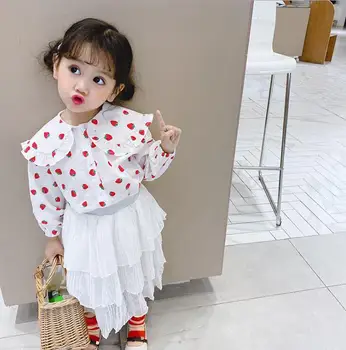 

2020 hot selling baby girls printed shirt fashion spring kids blouse 2-7t