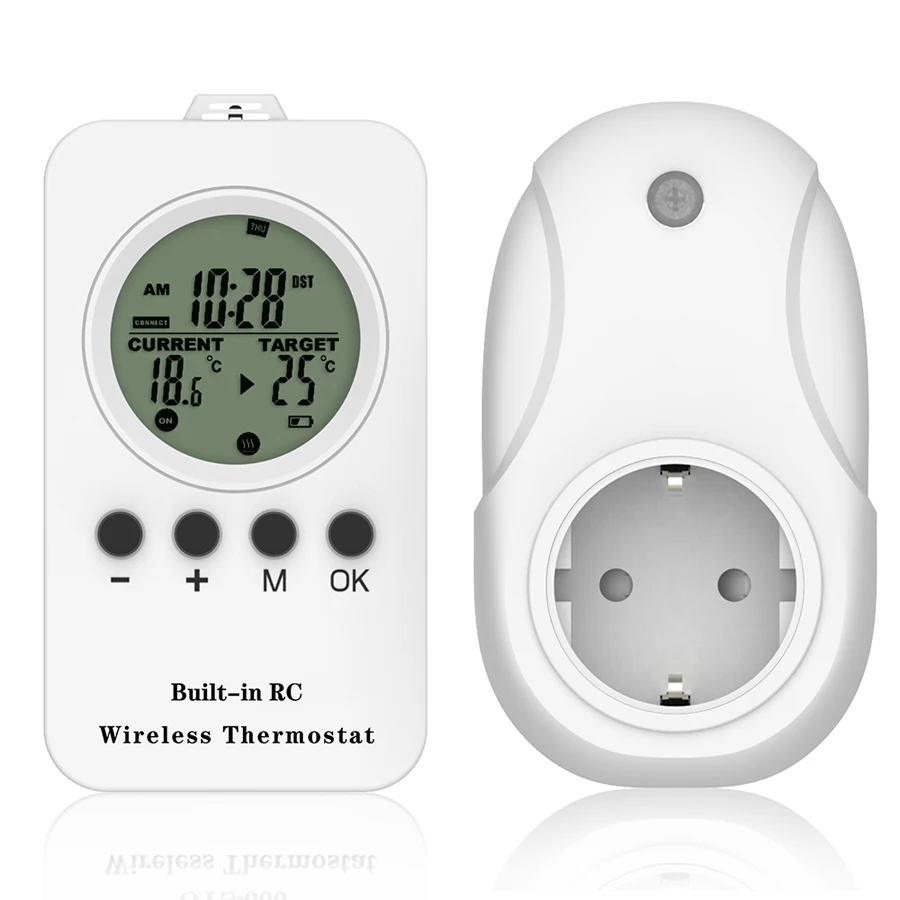 Digital Temperature Controller Smart Socket  Programmable Thermostat for underfloor heating Built-in RC Wireless Thermostat