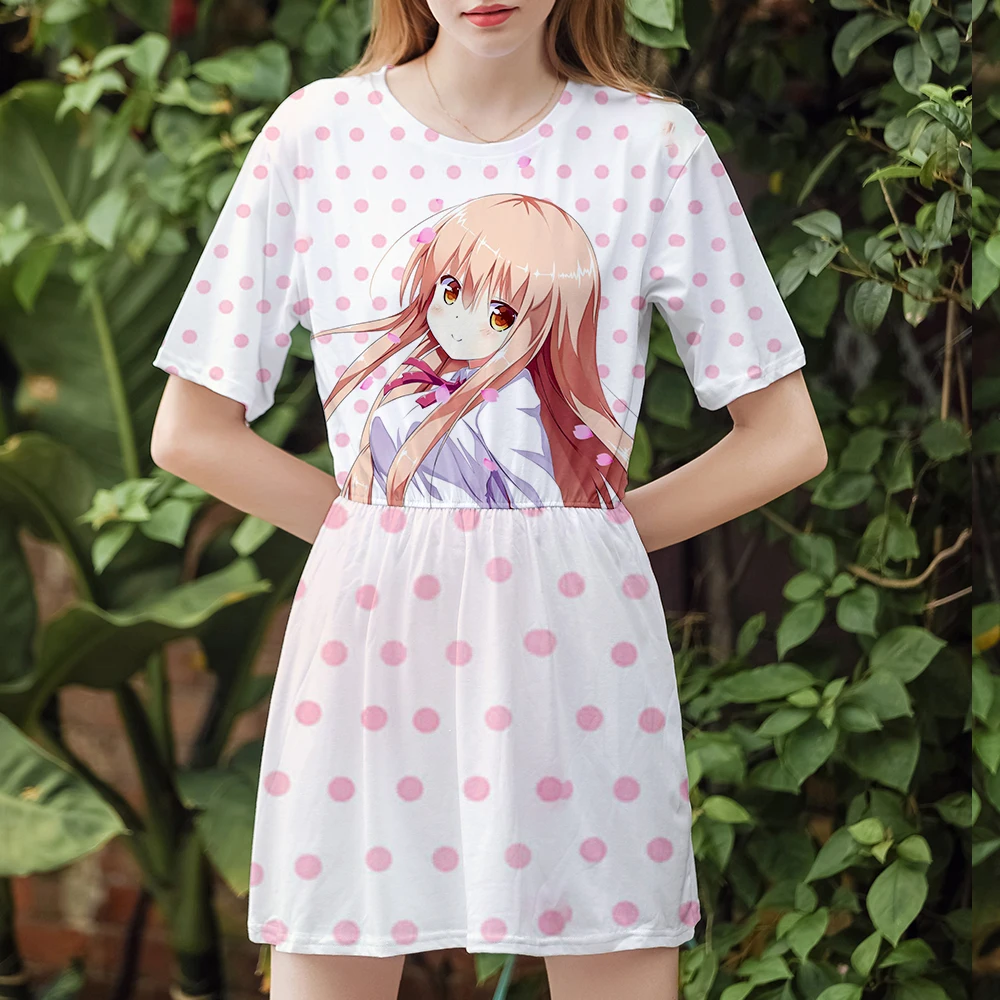 Himouto! Платье Umaru-chan, сексуальный костюм,, 2 платья с короткими рукавами, высококачественное Повседневное платье для женщин, уличная одежда большого размера