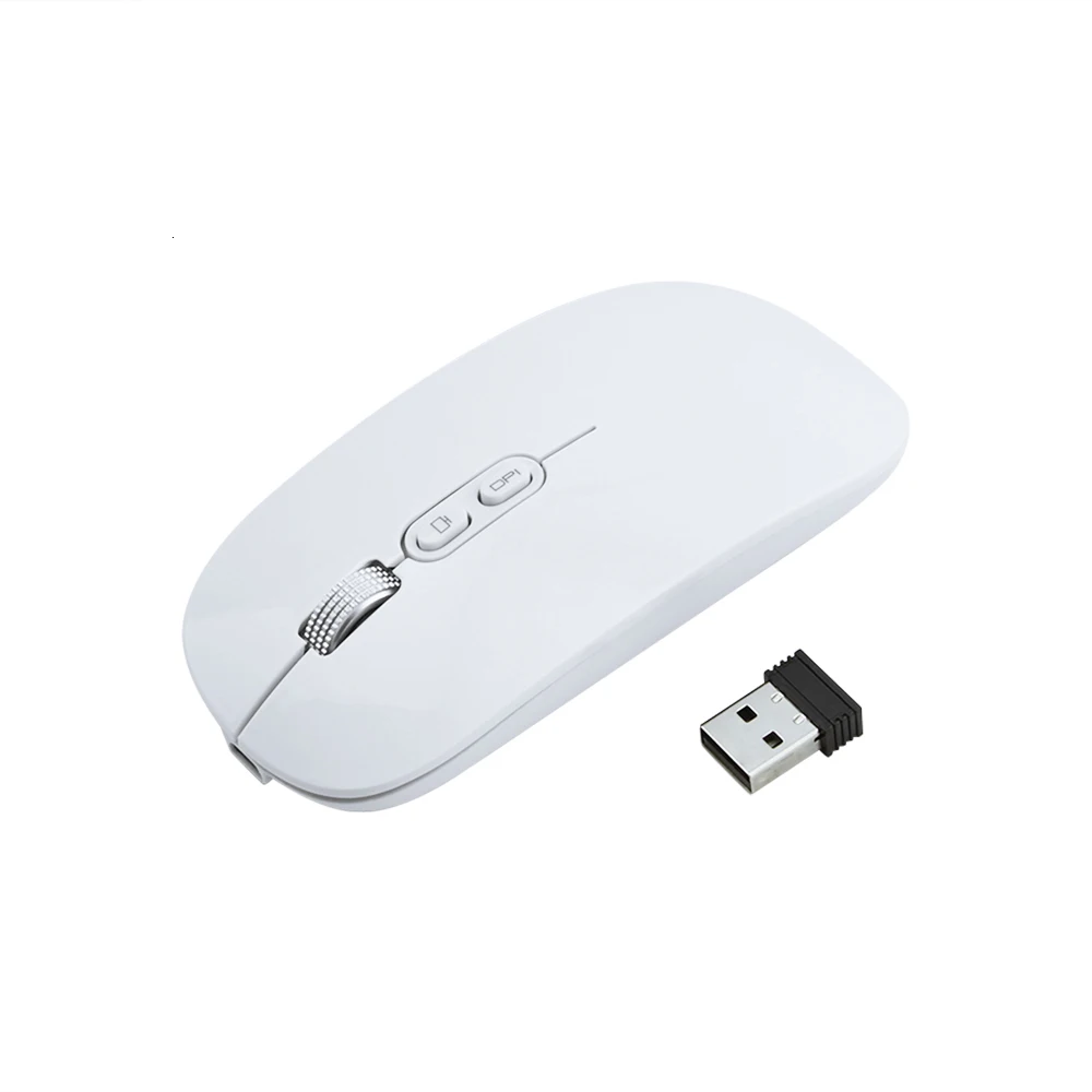 CHUYI Wireless Slim Rechargeable Mouse Portable Silent Optical 2.4G Ultra-thin Mause 1600 DPI Computer Office Mice For Laptop