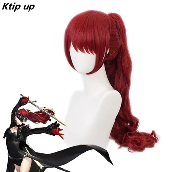 

Ktip Up Game Persona 5 Yoshizawa Kasumi Red Wig Cosplay Costume Heat Resistant Synthetic Hair Women Party Role Play Wigs