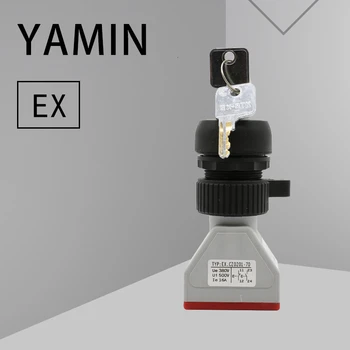 

30mm Explosion-proof Button With Key Latching Lock Three Positions 3P Rotary Control Switch 1NO 1NC IP66