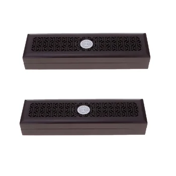 

2pcs Retro Wooden Jewelry Organizer Case Rectangle Treasure Storage Box