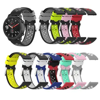 

Silicone Watch Band 18/20/2mm Amazfit Bip Bracelet Replacement Watch Wrist Strap for Samsung Gear S3 Classic Huawei Double Color