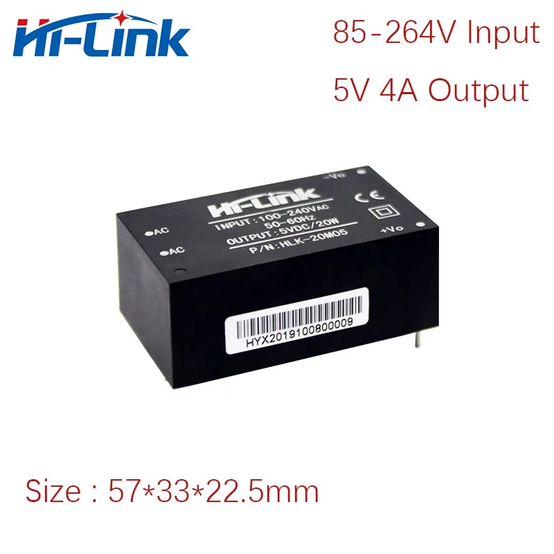 Free Ship 5pcs* SMPS Manufacturer of Hi Link 220V to 5V 4A output power supply module pcb transformer for led lighting source 2