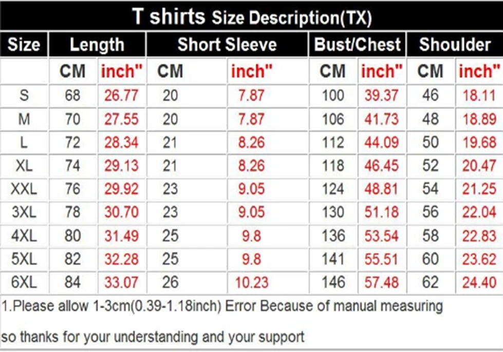 US size for T-shirt22