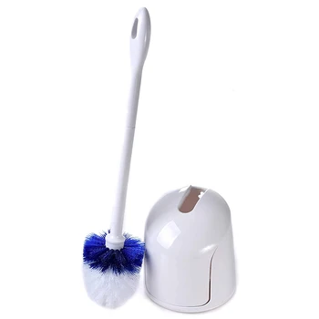 

Toilet Brush with Holder-Canister Opens and Closes Automatically, Durable Brush Bristles, Water Evaporation Drip Tray