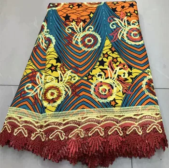 

african fabric african cord guipure lace with wax cotton lace african lace fabric 6yards nigerian lace fabrics for dress ZQ-A226