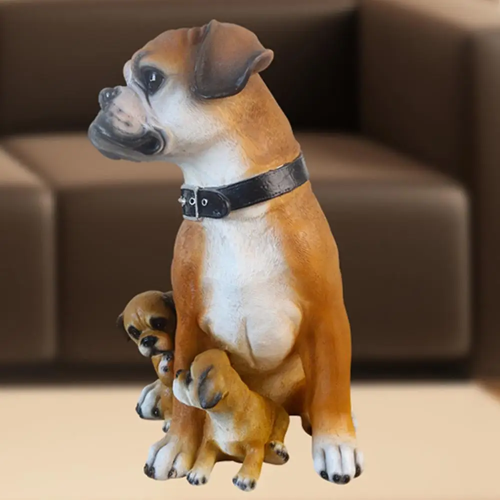 

1/6 Creative Simulation Dog Crafts Dogs Big And Small Resin 13 inches Decoration Collection Model Christmas Gift Toy BOX D839