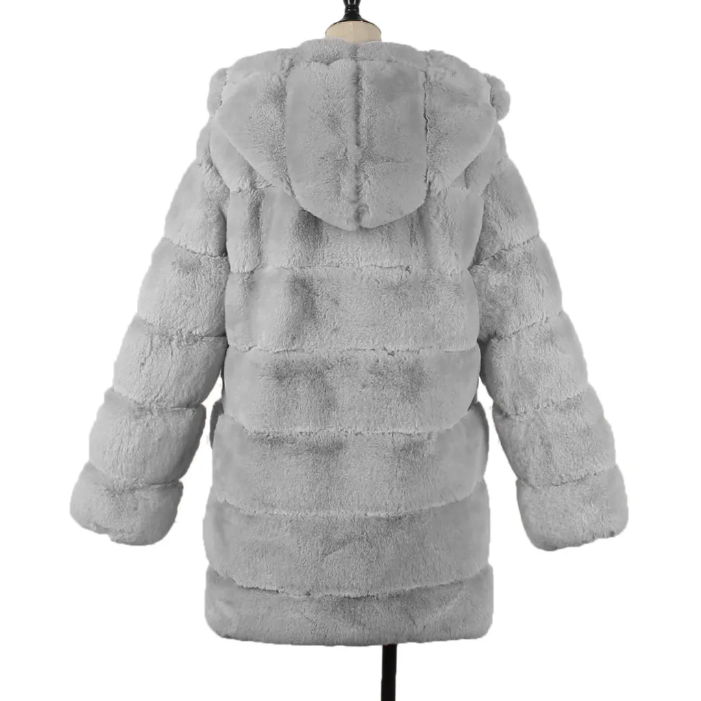 Manteau femme зимнее пальто для женщин дамское теплое пальто из искусственного меха куртка однотонная верхняя одежда с капюшоном chaqueta mujer veste femme fourrure