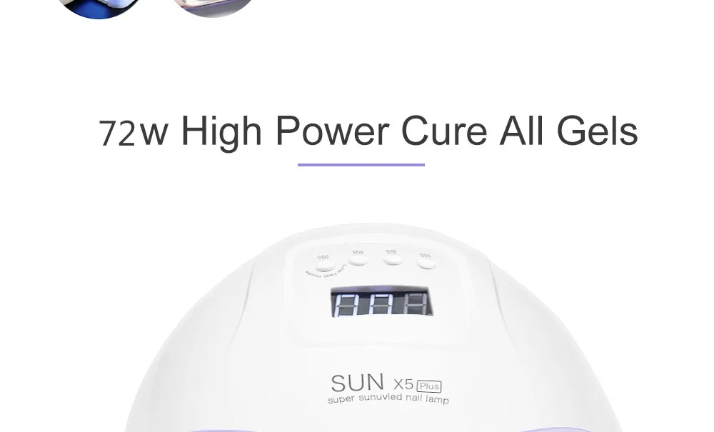 72 Вт SUN 5X Plus УФ светодиодный светильник для ногтей, Сушилка для ногтей, лампа для маникюра, гель-светильник, сушильные лампы для всех видов гель-лака