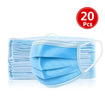

10/100/500 Pcs/Lot Disposable Masks 3-layer Non-Woven Masks Anti Virus Dust Mouth Face Mask Protection Soft Protective Mask