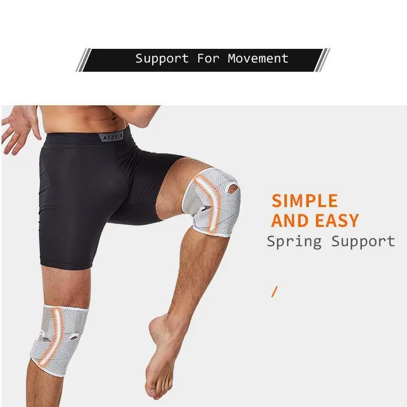 

2PC Breathable Knee Bandage Brace Sport Pad Protector with Spring Support Compression Basketball Volleyball Knee Strap Wrap Band