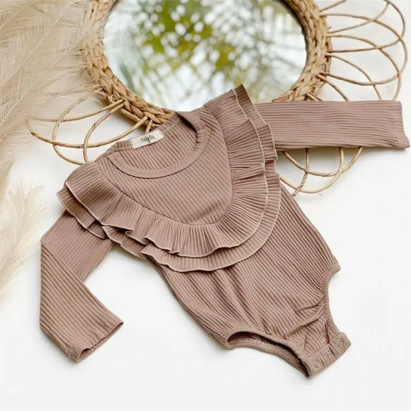 

Baby Spring Autumn Clothing Newborn Baby Girl Boys Ribbed Solid Rompers Long Sleeve Jumpsuit Playsuit Outfit Clothes