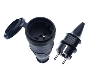 

France Waterproof Female Socket 16A IP44 Electrical Male Schuko Plug 250V AC Power Adapter 4000W Power Socket Industrial