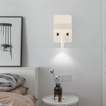 

Led wall lamp with USB interface adjustable angle elephant trunk decorative wall lamp living room bedroom bedside lamp
