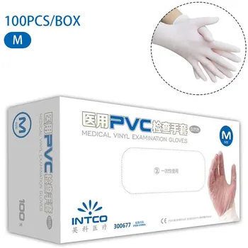 

100PCS PVC Protective Gloves, Household Disposable Gloves, Labor Protection Protective Gloves Anti Virus Influenza and Bacteria