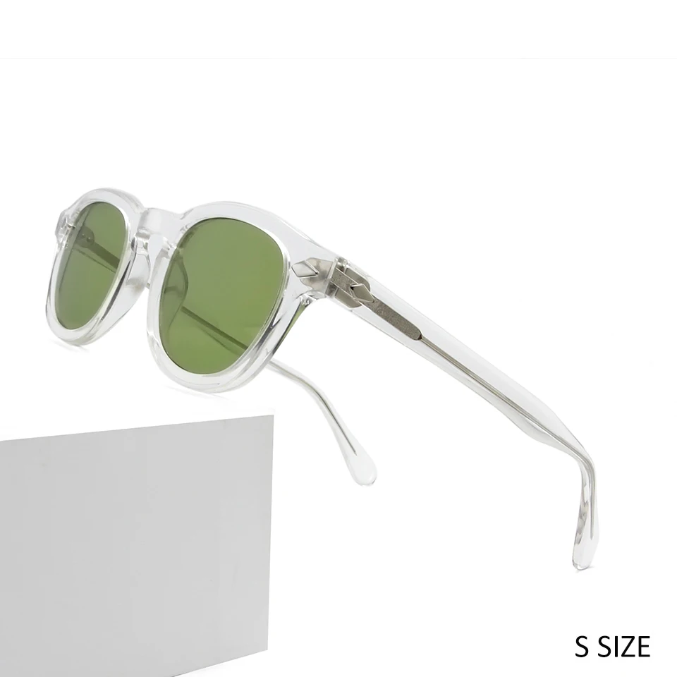 Clear Acetate Square Sunglass with Colored Lenses - Benson – Sunglass Museum