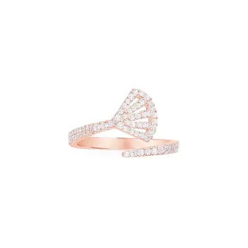 

2PCS/lot Crystal-inlaid individual sector simple ring