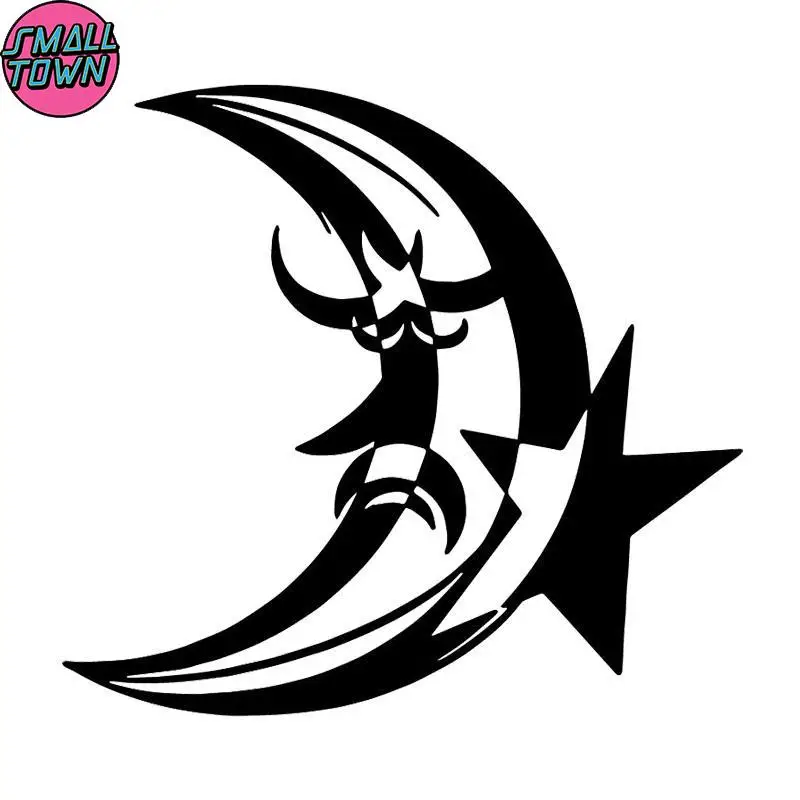 

Small Town 17X15.8CM Moon And Star Vinyl Decal Creative Art Window Decoration Stickers C25-0463