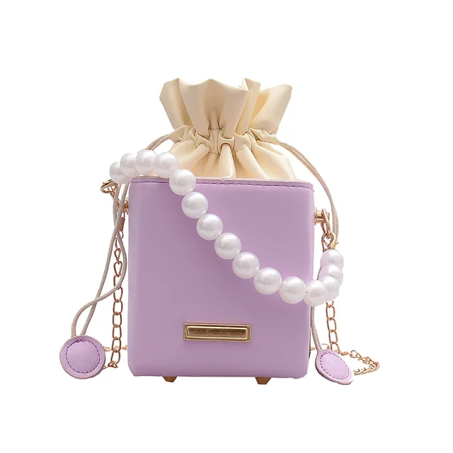 Pearl Women's Small Handbag 2021 New Chain Shoulder Bag Leather Fashion Luxury Woman Wallet Designer Bucket Bag Free Shipping 6