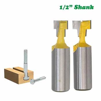 

1/2 Inch 12.7mm Shank Milling Cutter T-slot Router Bit Hex Bolt Key Hole Knife Keyhole Woodworking End Mill Milling Tool MC03053