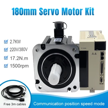 

3 Phase 180mm 2.7kw 380V/220V 1500rpm 17.2N.M AC servo motor servo engine servo driver kit