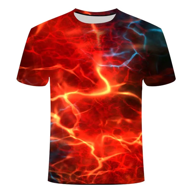 

Gradient flame, black printed T-shirt, men's T-shirt, round neck, breathable, large size custom T-shirt, street style