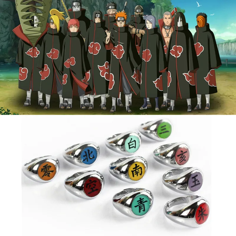 Кольца для косплея по мотивам аниме Наруто косплей кольца 10 видов Sasori Itachi Hidan Deidara