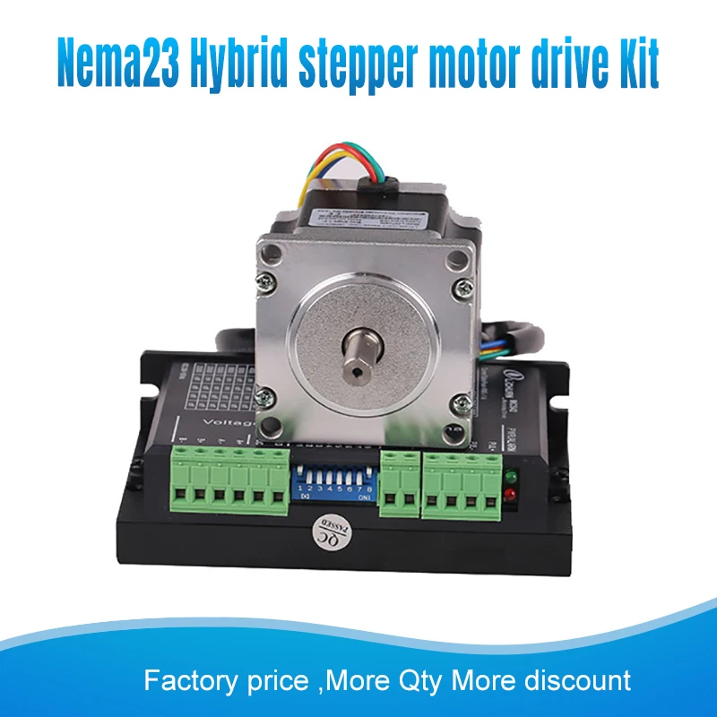 

57mm 1.5N.M Nema23 Stepper Motor 57 motor Nema23 step motor LC57HS64+ MC542 microstep stepper drive kit 3A 4-lead for CNC