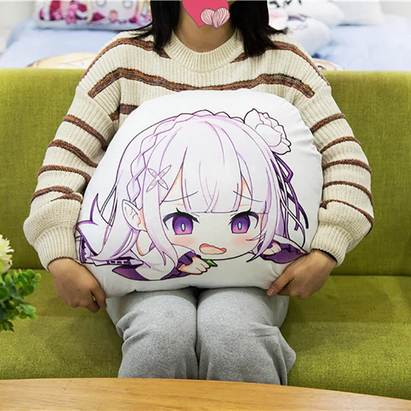 Anime Re:Life in a different world from zero shaped Manga Pillow Cushion Rem Felt Cartoon Stuffed Plush Doll Toy 3