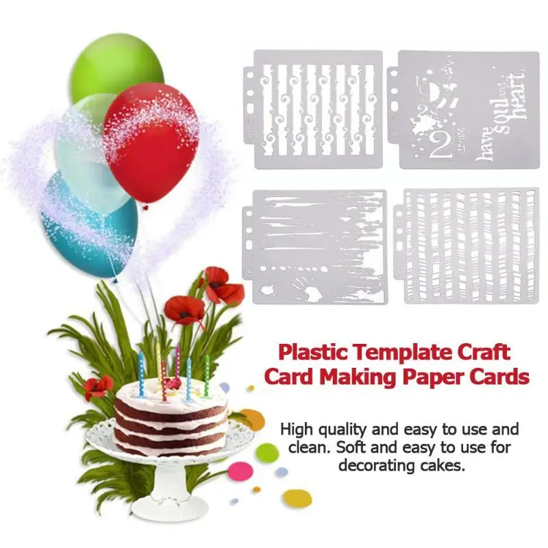 

Plastic Scapbook Stencil Cake Decorating Tool for Scrapbooking DIY Decorating Stencil Fondant Pattern Printing Spray Template