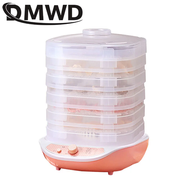 

DMWD Household MINI Dried Fruit Vegetables Herb Meat Machine Food Dehydrator Pet Meat Dehydrated 5 trays Snacks Air Dryer EU US