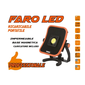 

CARALL JF8210 projector headlight Led Flood Professional 30W rechargeable and Cable 5 meters Dual System magnetic Base battery ight