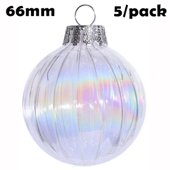 

Promotion - DIY Paintable Garden Christmas Decoration Ornament 66mm Rainbow Glass Stripe Ball, 5/Pack