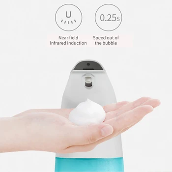 

White 250ml Waterproof Foam Liquid Dispenser Automatic Soap Dispenser Sensor Touchless Hand Washer Soap Dispenser Pump