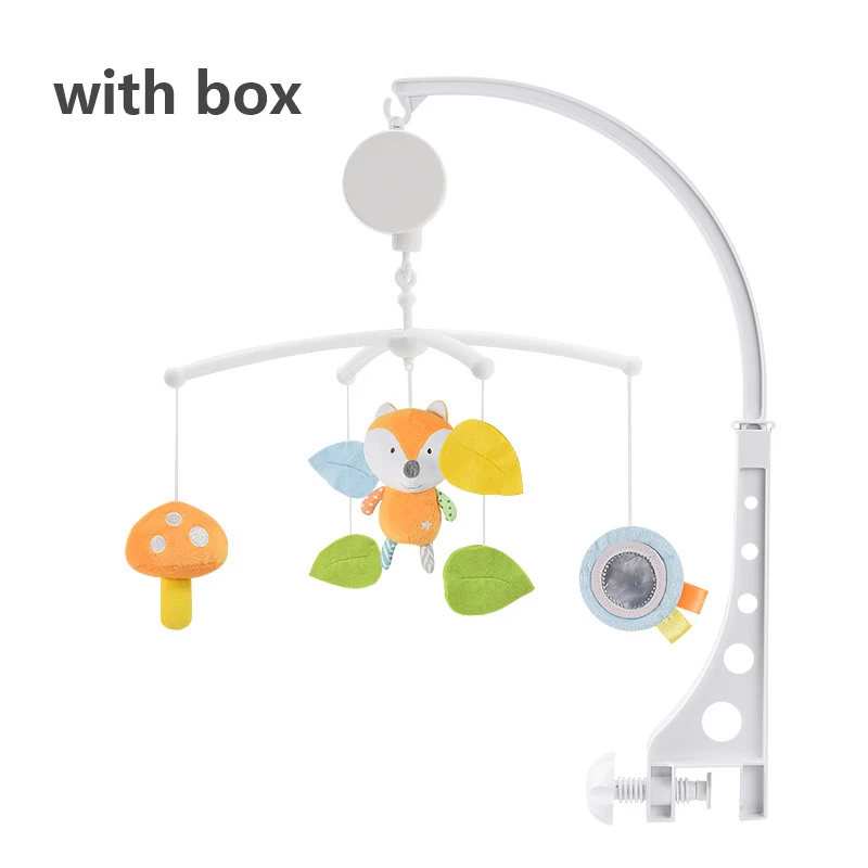 4 стиля Детская кроватка детские игрушки-погремушки 0-12 месяцев музыкальная шкатулка кровать игрушка карусель для кроватки мобильные игрушки дети малыш держатель погремушка игрушка - Цвет: yellow fox with box