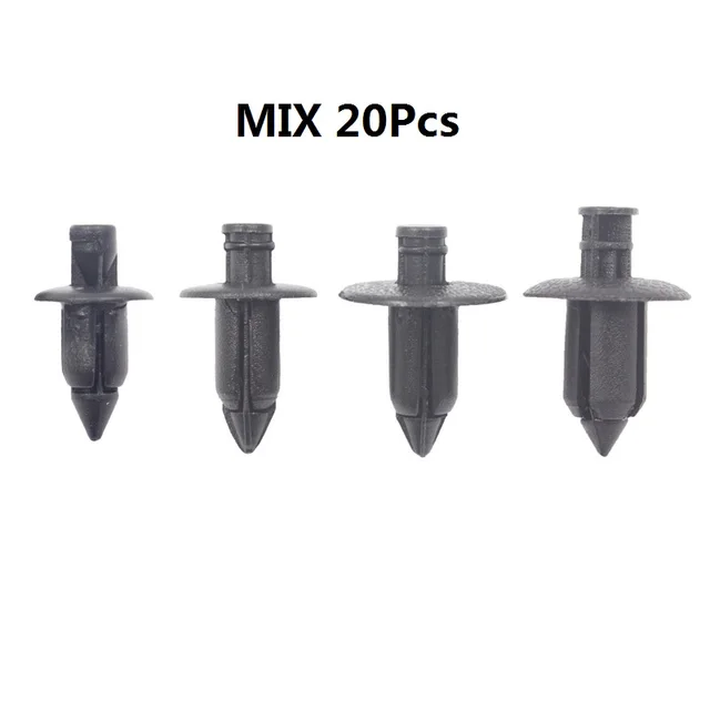 20x Car Plastic Fairing Rivet Setting Panel Fastener Clips 6mm 7mm 8mm Push Pin Fastener MIX-20PCS