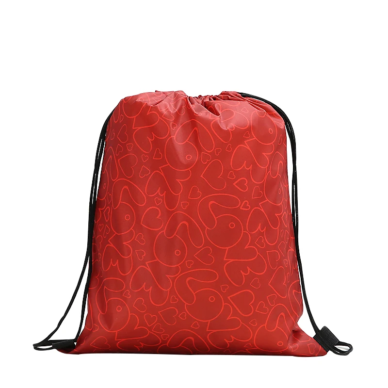 drawstring Backpack fashion Women 3D printing travel softback men Casual bags unisex Women's shoulder drawstring love knapsack - Цвет: gc-3