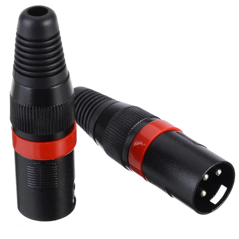 

2pcs/pair XLR 3 Pin Male Plug Terminator Connector XLR Microphone Audio Cable Jack Connecter for Speaker