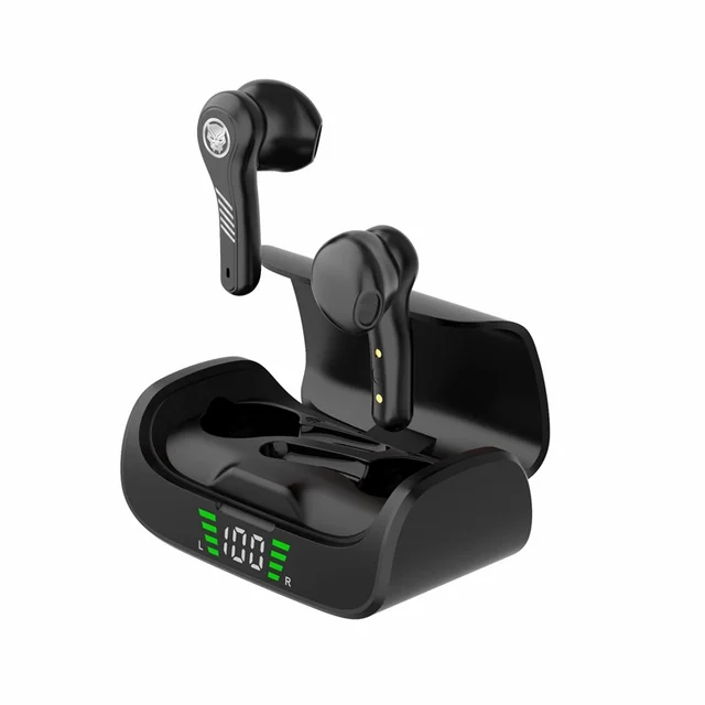 Tongdaytech TWS Bluetooth-compatible 5.0 Wireless Earphones LCD Display 3D Stereo HiFi Sport Headset Earbuds With Charging Box Black Panther