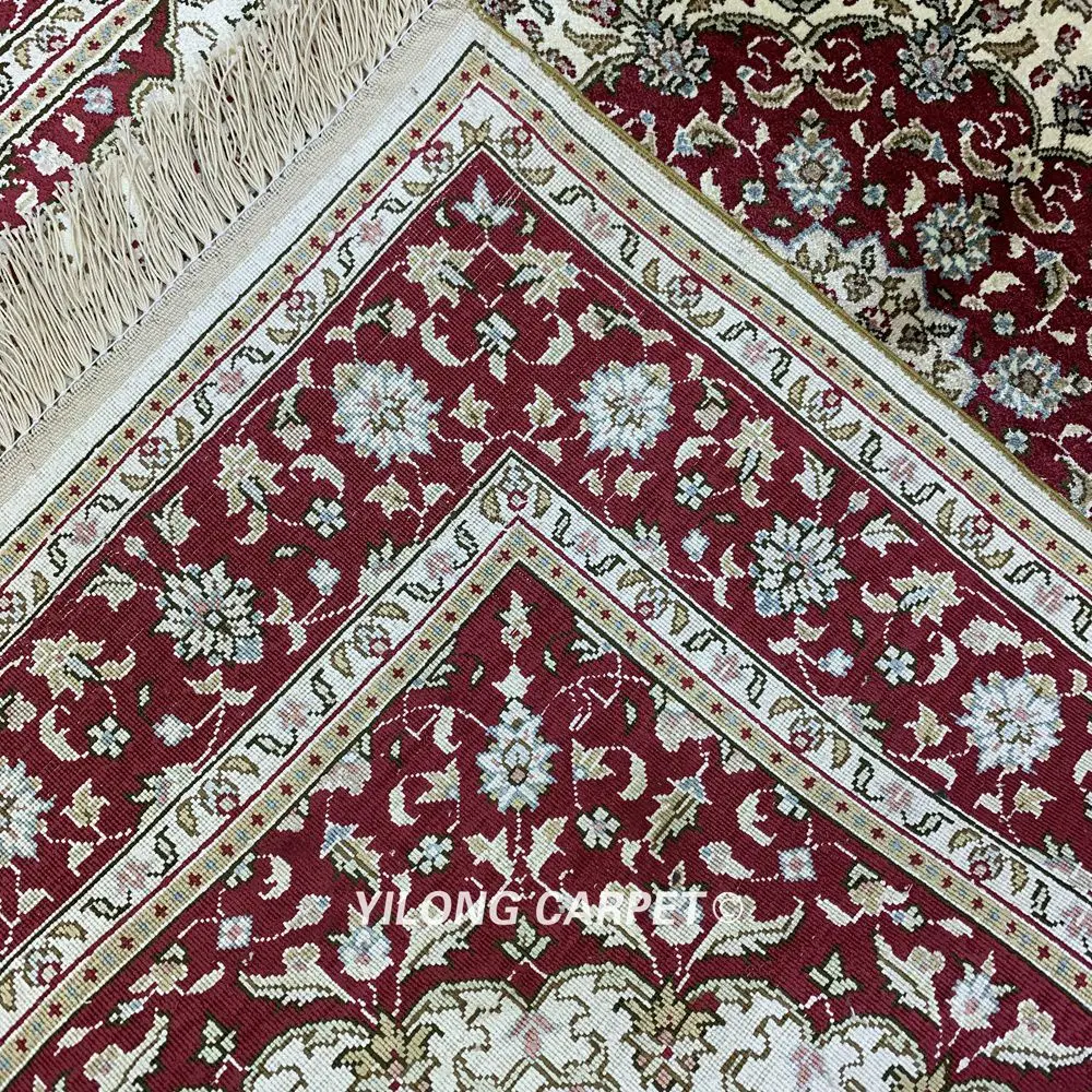 Yilong 2,7 'x4' Тебриз шелковый ковер красный ковер ручной работы цены(HF203B