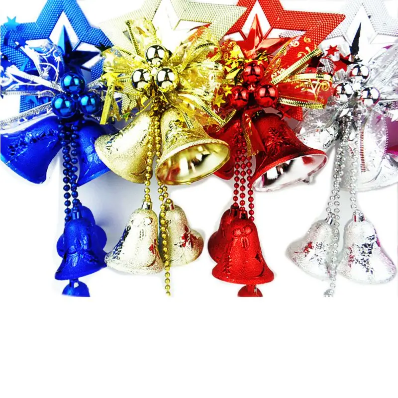 

PXmas Plastic New Year Wall Tree Hanging Decor Hanging String Star Bell String Christmas Decor for Home Shop Display Window CM