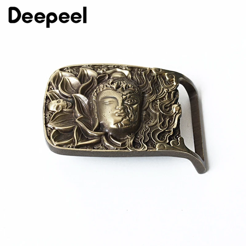 Deepeel 40mm Fashion Solid Brass Belt Buckle Design Luxury Pure Copper Clasp Buckles Belts Head DIY Leathercraft Decor Accessory