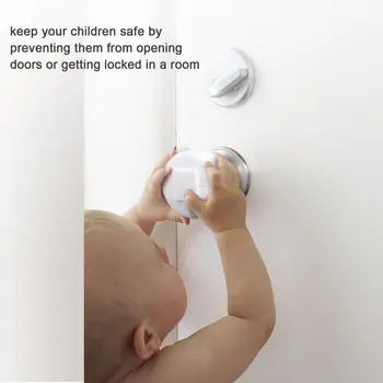 

4 PCS Door Knob Safety Cover Safety Household Round Knob Safety Cover Lockable Design Keep Baby From Opening Handle Cover