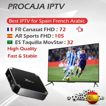 

X96Mini Android Box+French Arabic Spain IPTV 1G/8G&2G/16G WiFi 4K Smart IPTV Box Procaja IPTV 2000+ FHD Quality