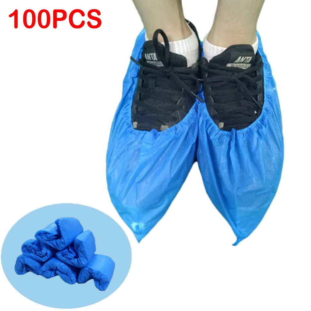 100 шт чехлы для обуви пластиковые одноразовые бахилы Overshoes медицинские водонепроницаемые